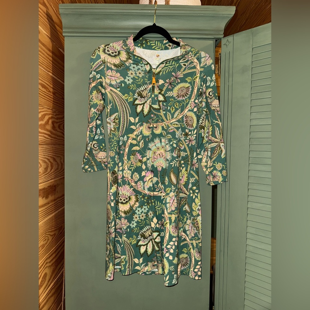 Nora half zip dress mystic moss bird size XXS